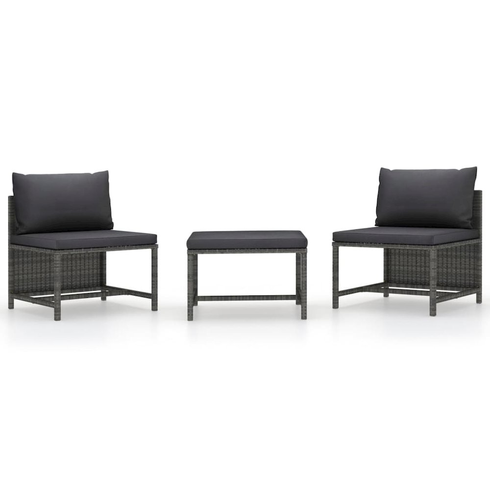 Garden Sofa Set Gray PE rattan, steel Compact Modular. Picture 1