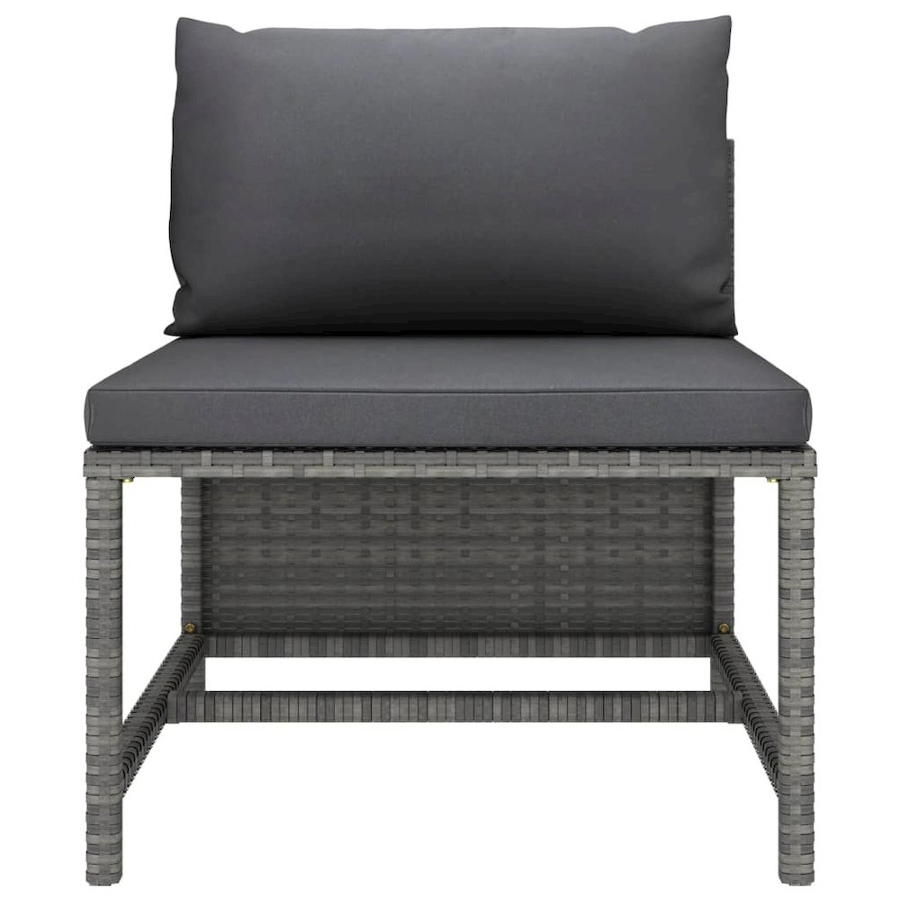 Garden Sofa Set Gray PE rattan, steel Compact Modular. Picture 3