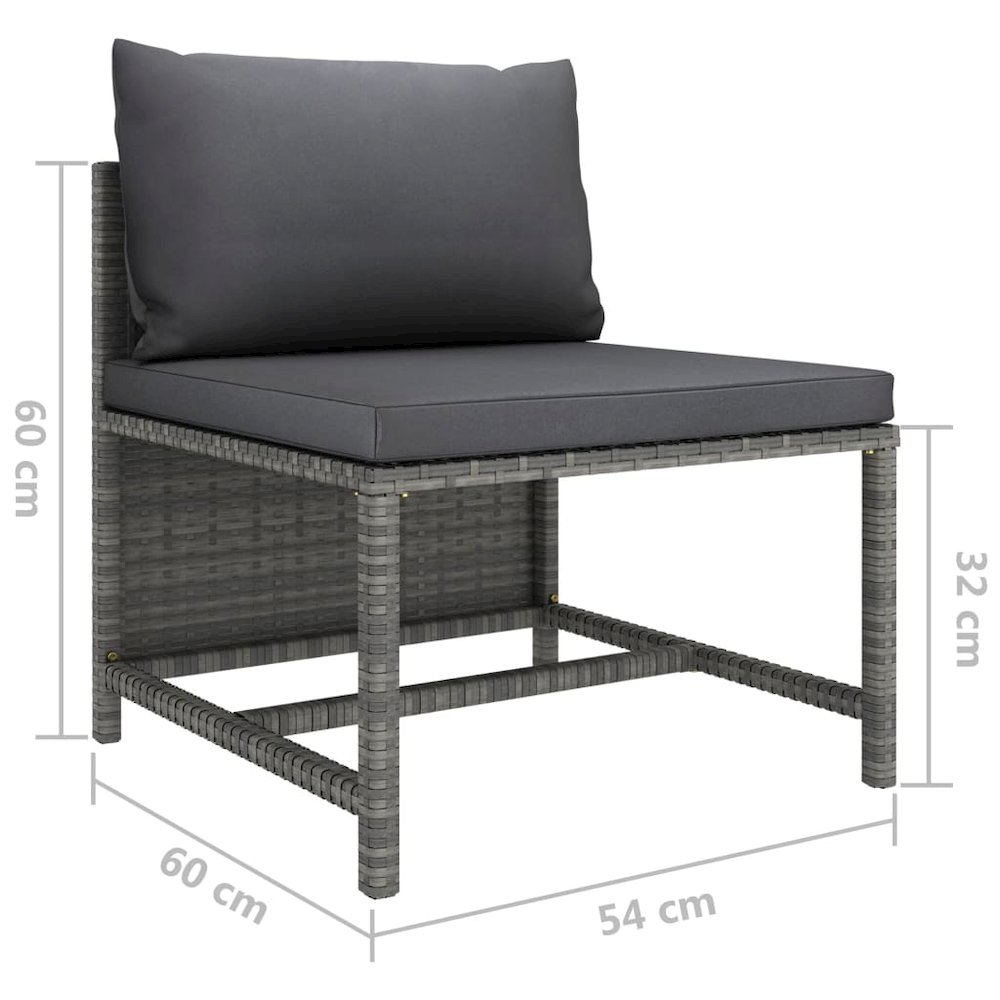 Garden Sofa Set Gray PE rattan, steel Compact Modular. Picture 6