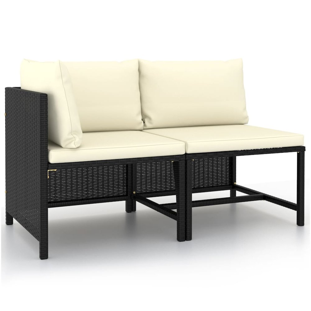 Garden Sofa Set Black, Cream White. Picture 1