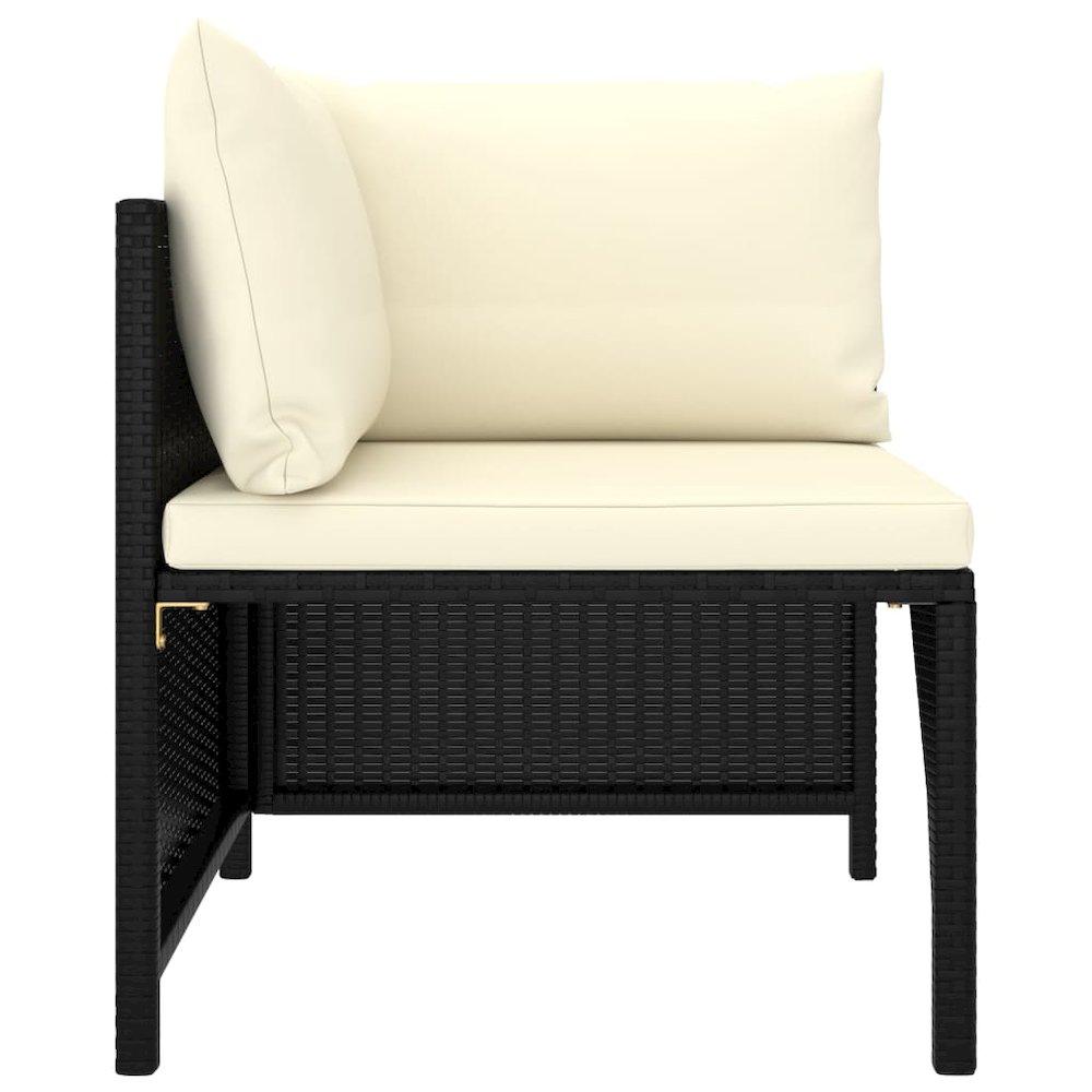 Garden Sofa Set Black, Cream White. Picture 3