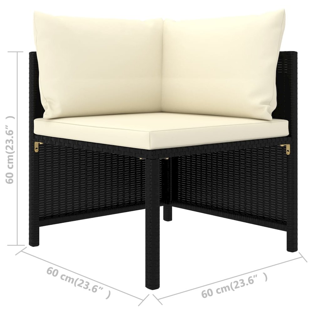 Garden Sofa Set Black, Cream White. Picture 6