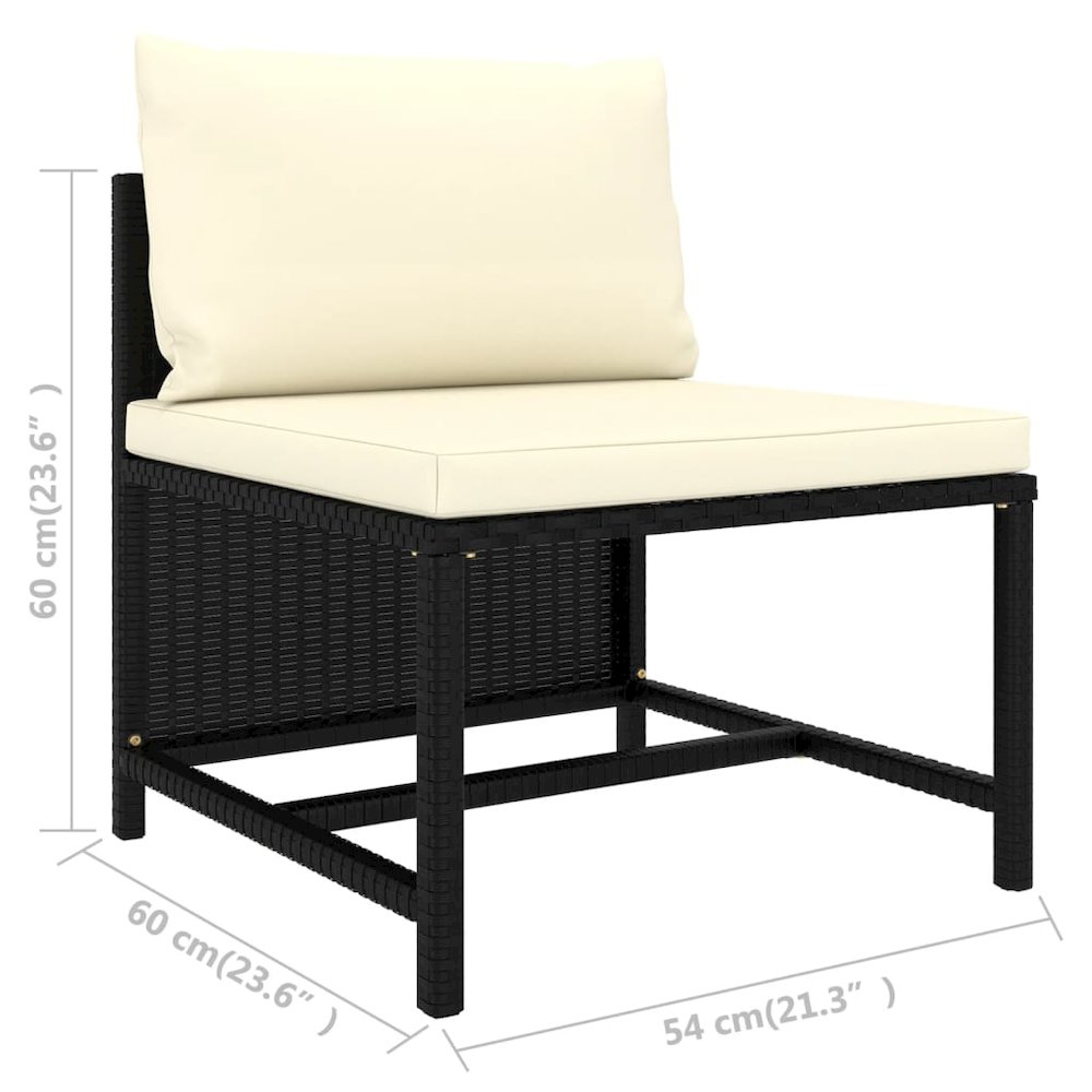Garden Sofa Set Black, Cream White. Picture 7