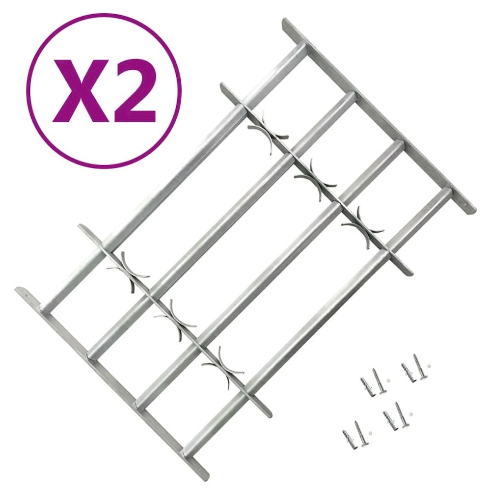 vidaXL Adjustable Security Grilles for Windows 2 pcs 39.4"-59.1". Picture 1