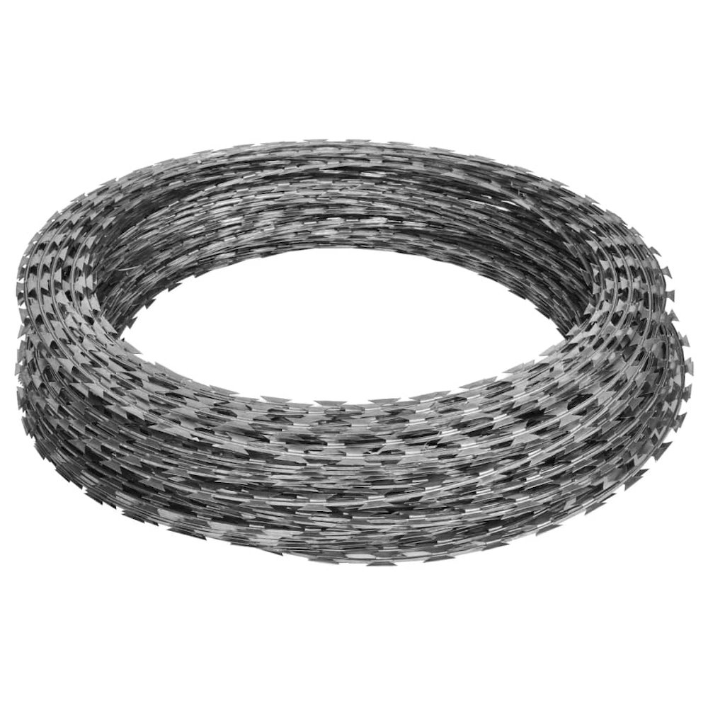 vidaXL NATO Razor Wires Helical Wire Rolls 2 pcs Galvanized Steel 196.9'. Picture 2