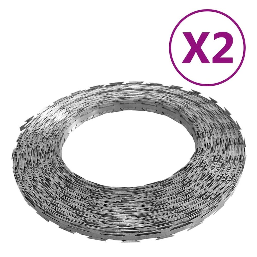 vidaXL BTO-22 NATO Razor Wires 2 pcs 328.1' Steel. Picture 1