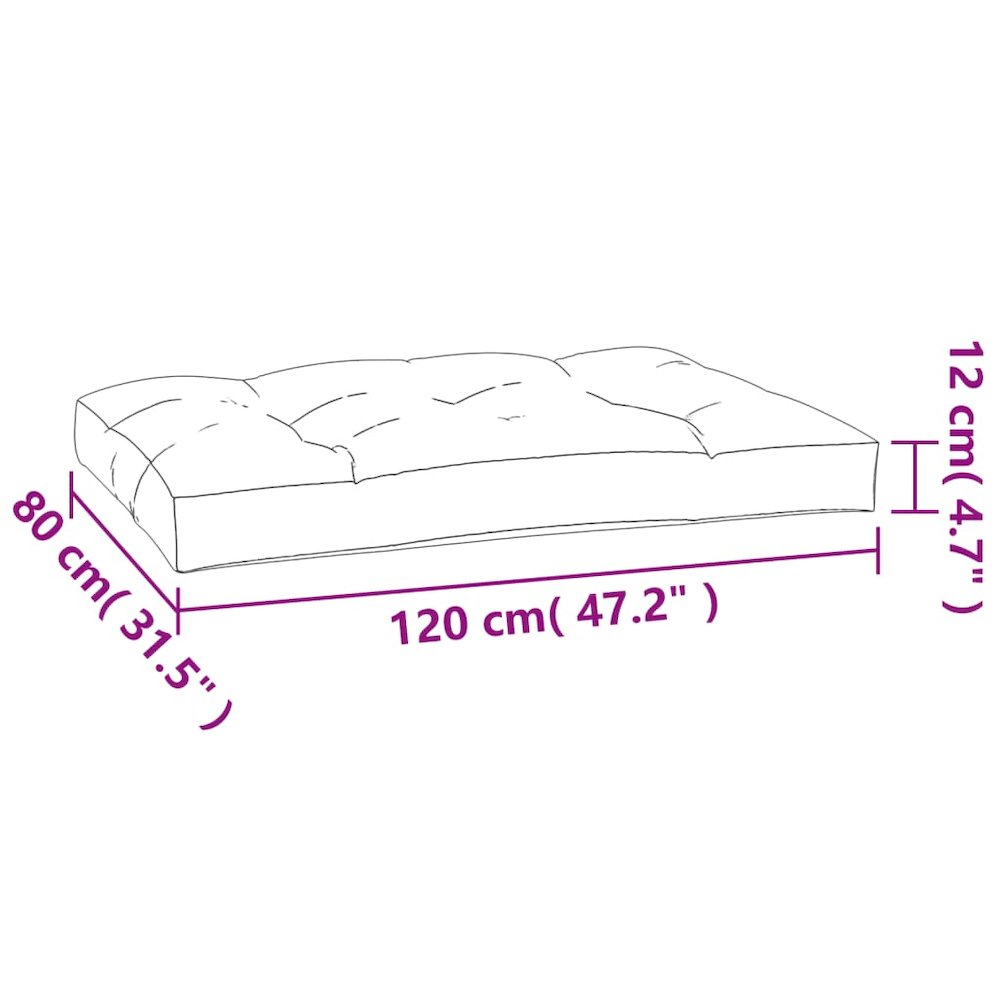 Pallet Cushion Cream Fabric (100% polyester) 47.2 x 31.5 x 4.7 in. Picture 9