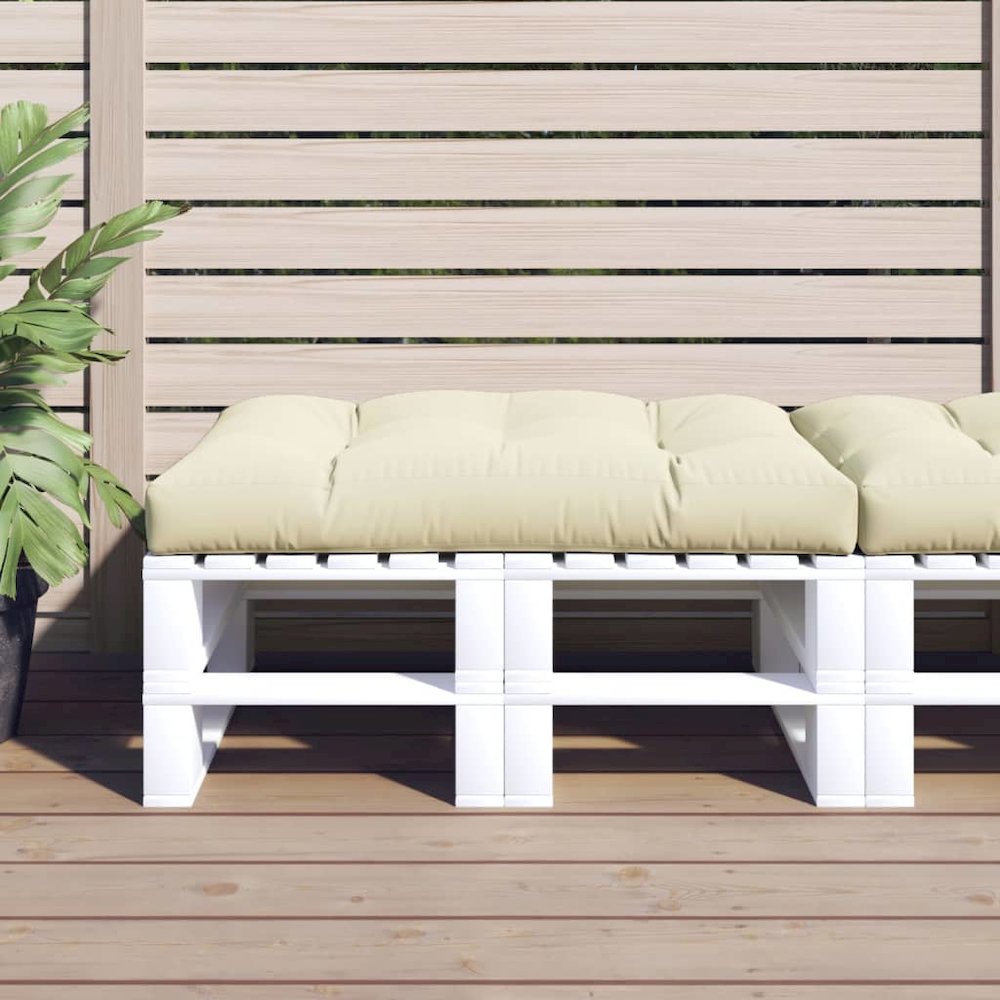 Pallet Cushion Cream Fabric (100% polyester) 47.2 x 31.5 x 4.7 in. Picture 1