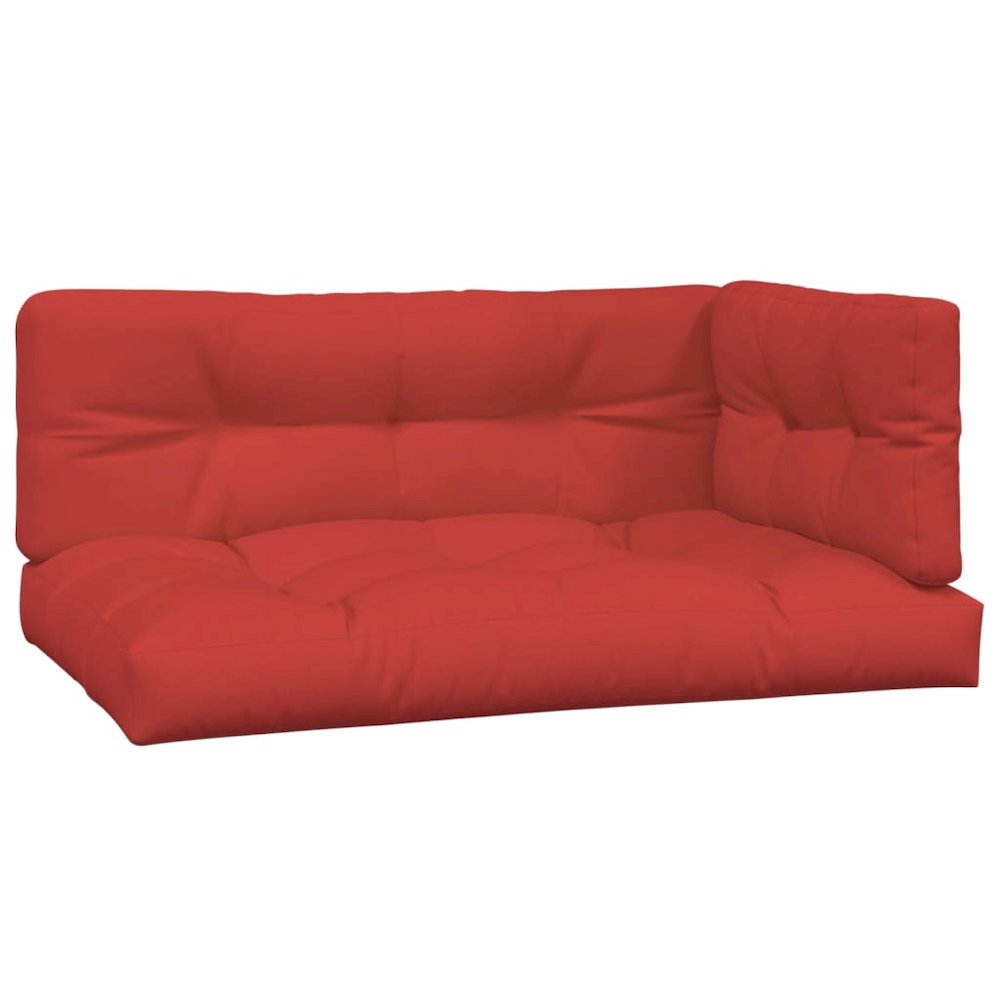 Pallet Cushion Set of 3 Red Polyester Water-resistant materials. Picture 2