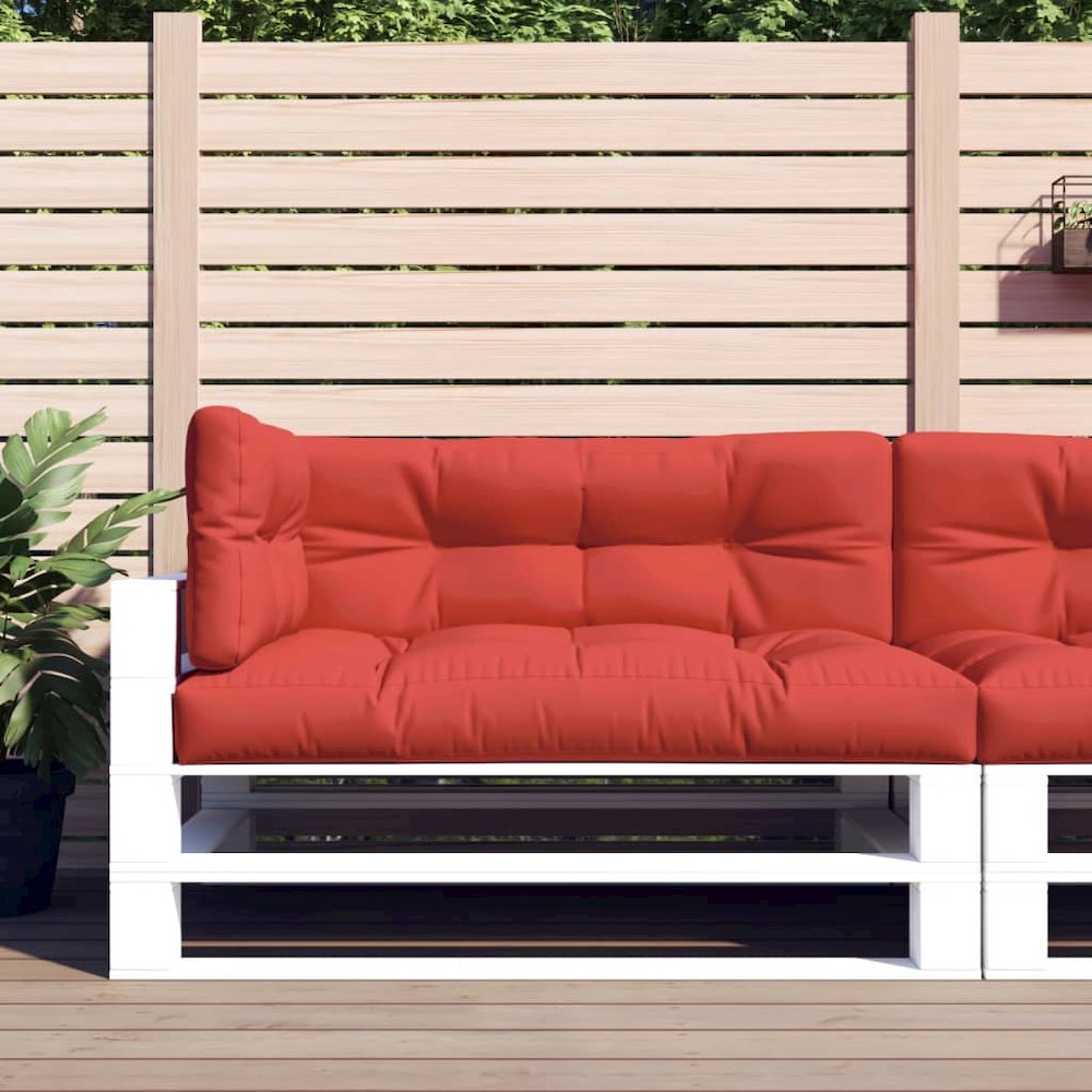 Pallet Cushion Set of 3 Red Polyester Water-resistant materials. Picture 1