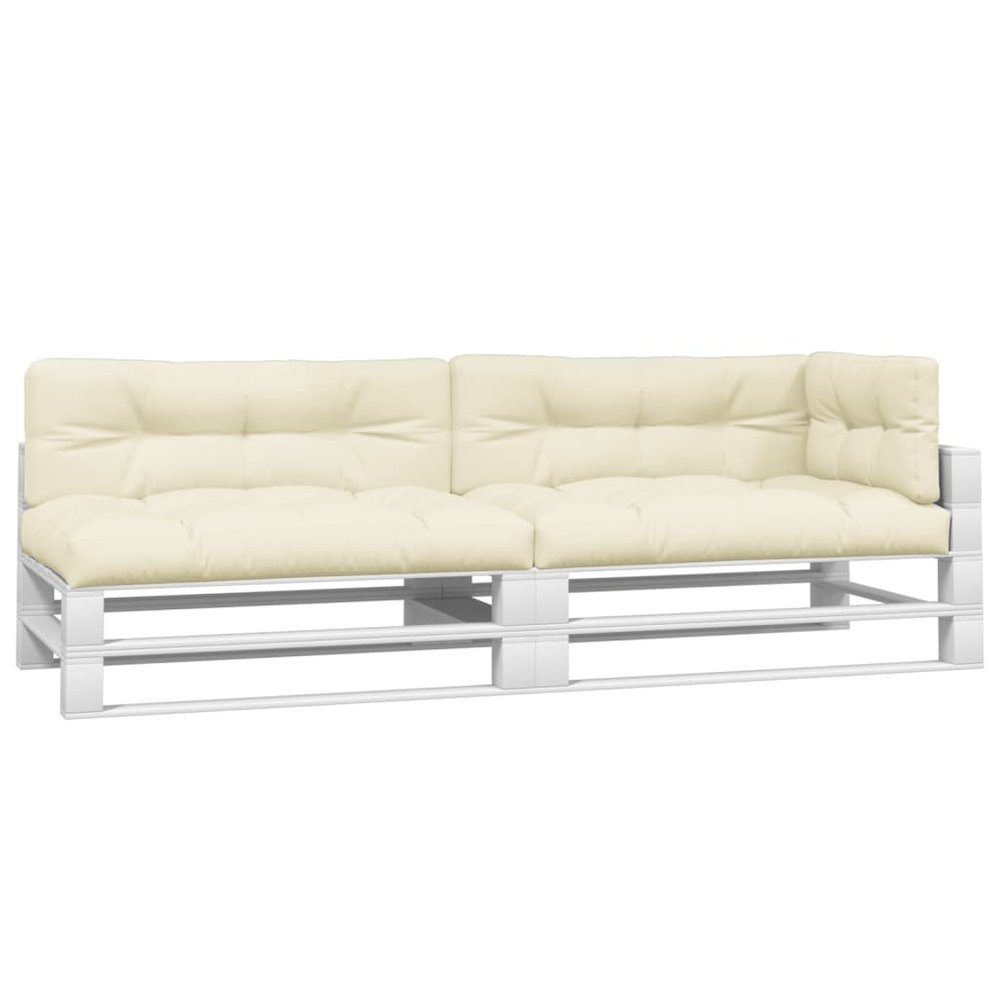 Pallet Cushion Set of 5 Cream 100% Polyester Extra Thick Surface. Picture 3