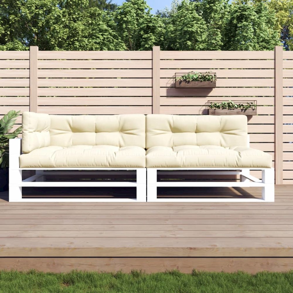 Pallet Cushion Set of 5 Cream 100% Polyester Extra Thick Surface. Picture 1