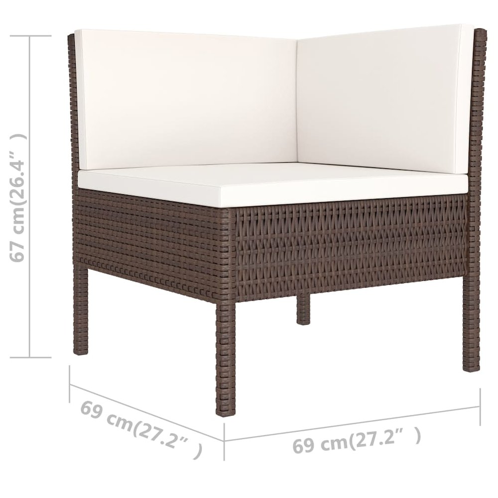 Patio Furniture Set Brown PE rattan Large Modular. Picture 6