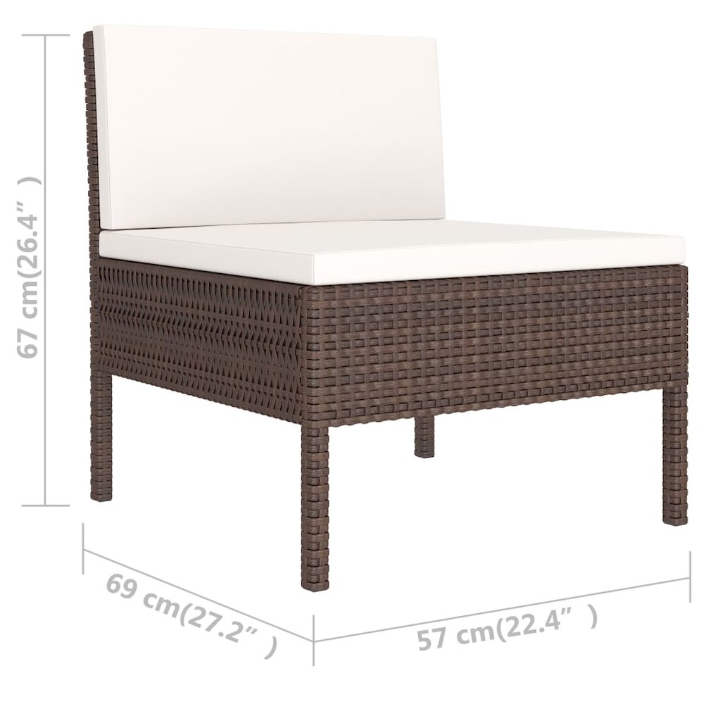 Patio Furniture Set Brown PE rattan Large Modular. Picture 7