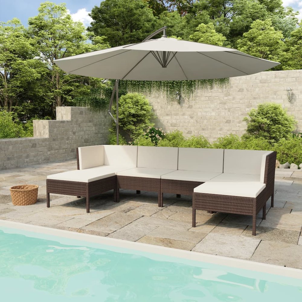 Patio Furniture Set Brown PE rattan Large Modular. Picture 1