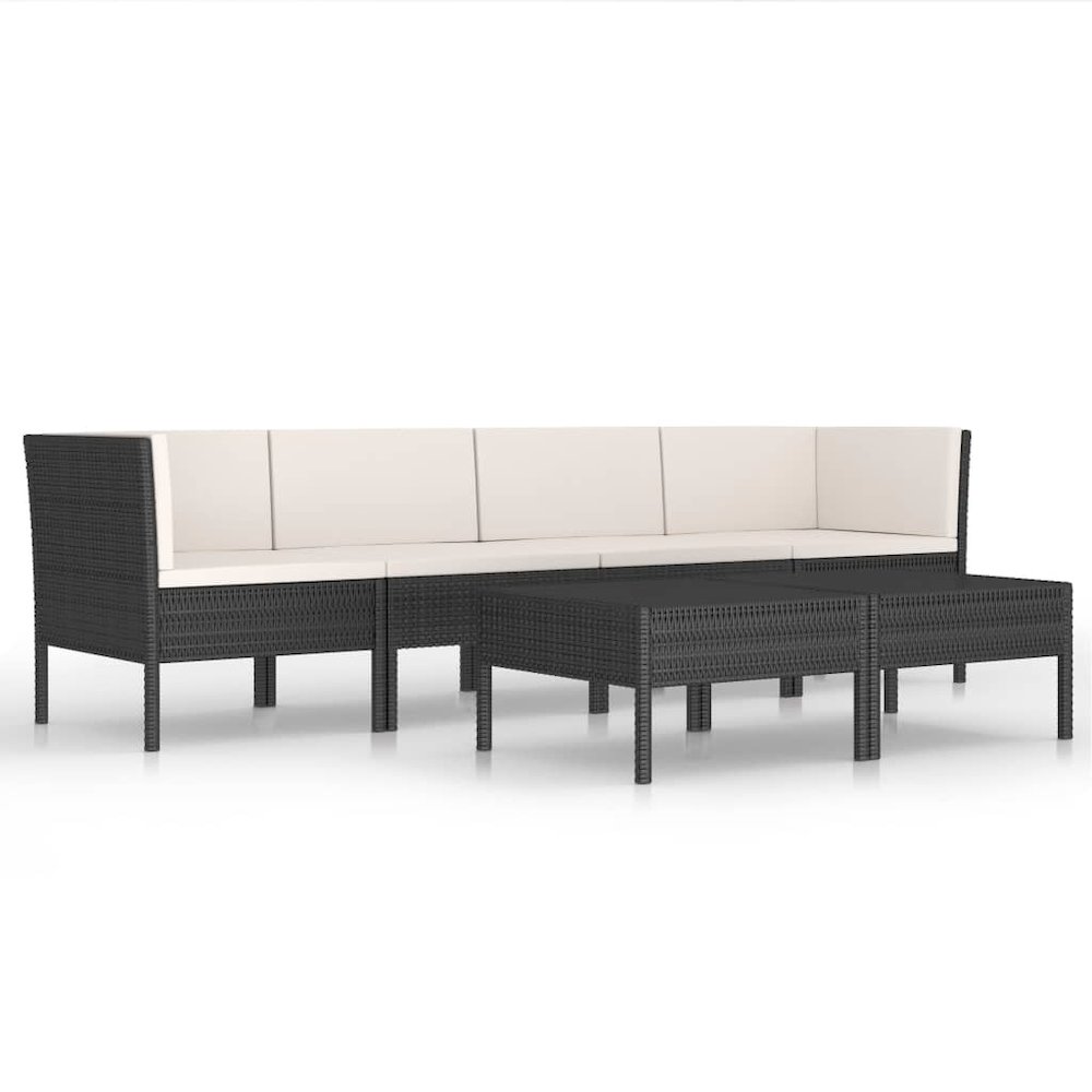 Garden Furniture Set Black PE rattan 27.2 in Seats Many. Picture 2