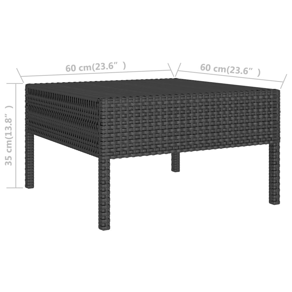 Garden Furniture Set Black PE rattan 27.2 in Seats Many. Picture 8