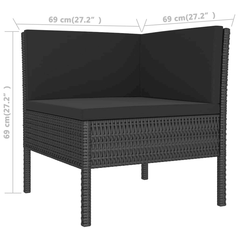 Garden Furniture Set Black. Picture 6
