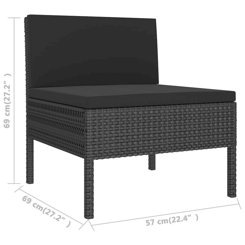 Garden Furniture Set Black. Picture 7