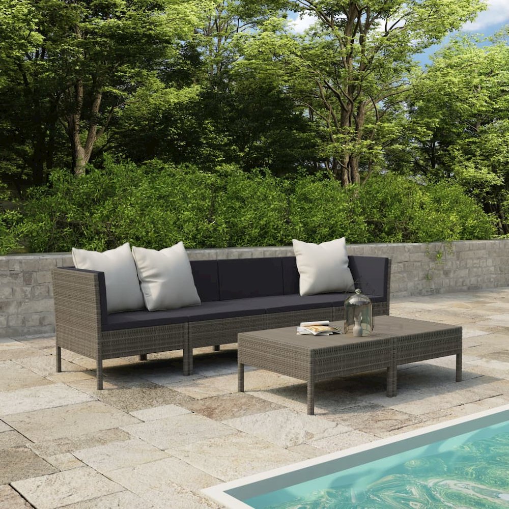 Garden Furniture Set Grey, Anthracite. Picture 1