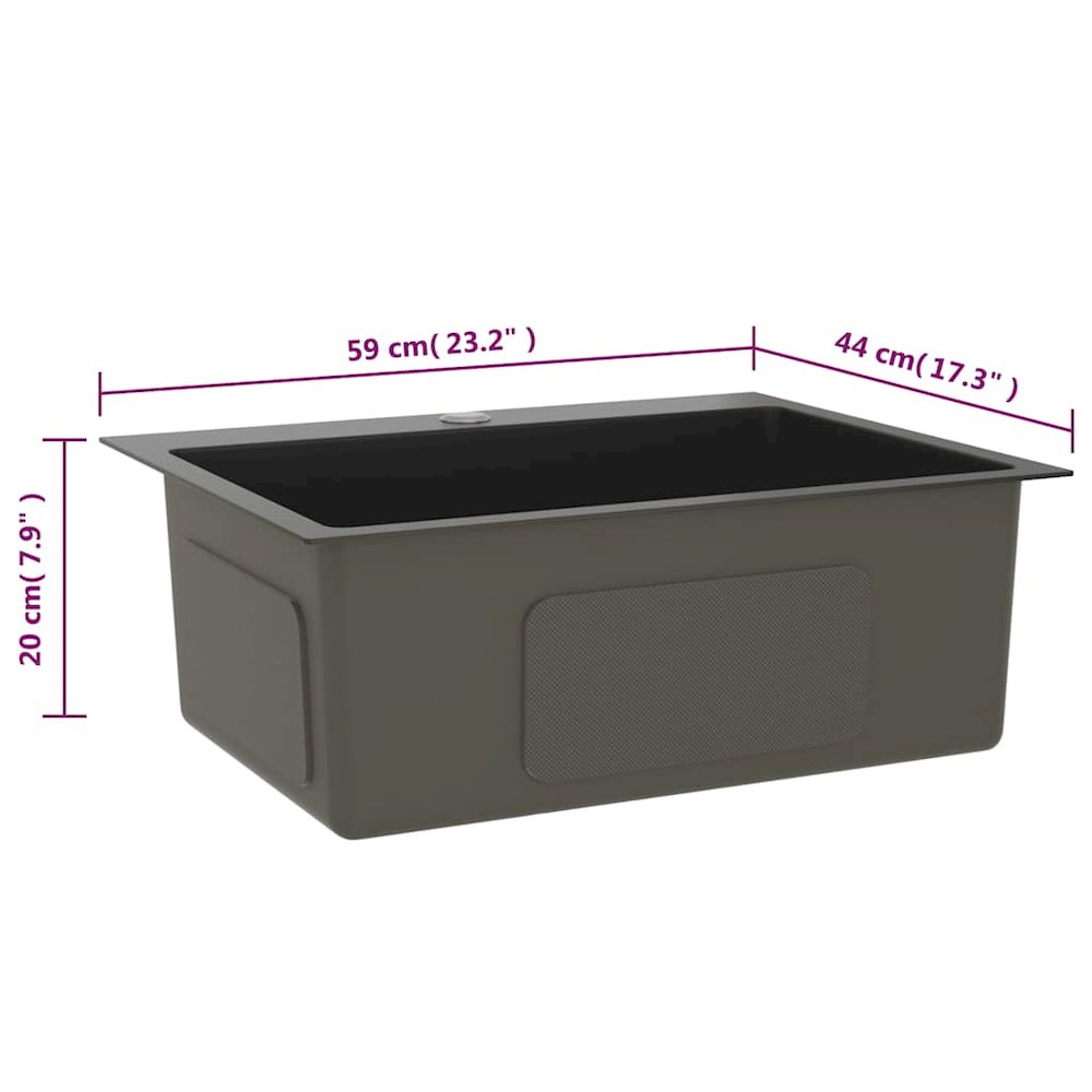 Handmade Kitchen Sink Black Stainless Steel. Picture 12