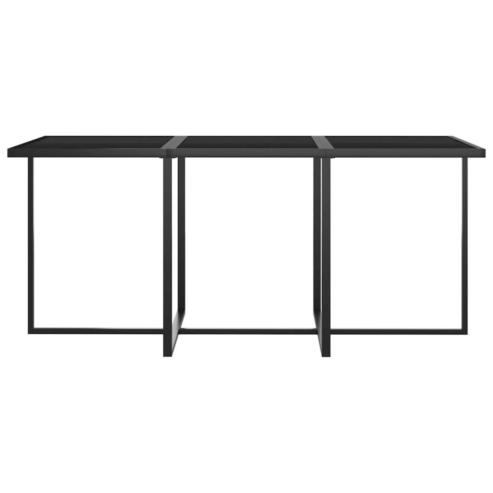 Garden Dining Set Grey Poly Rattan, Tempered Glass, Steel 10-Person. Picture 10