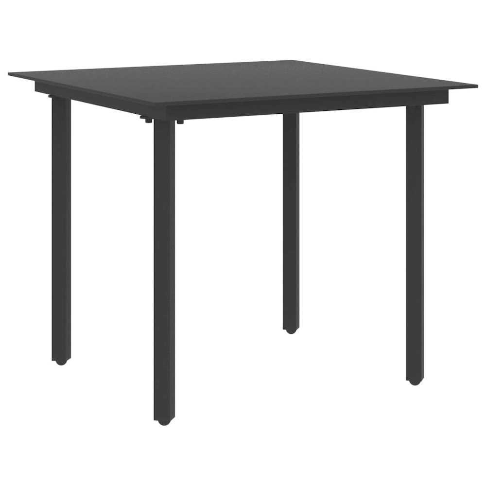 Garden Table Black Powder-coated steel, glass Medium Durable. Picture 1