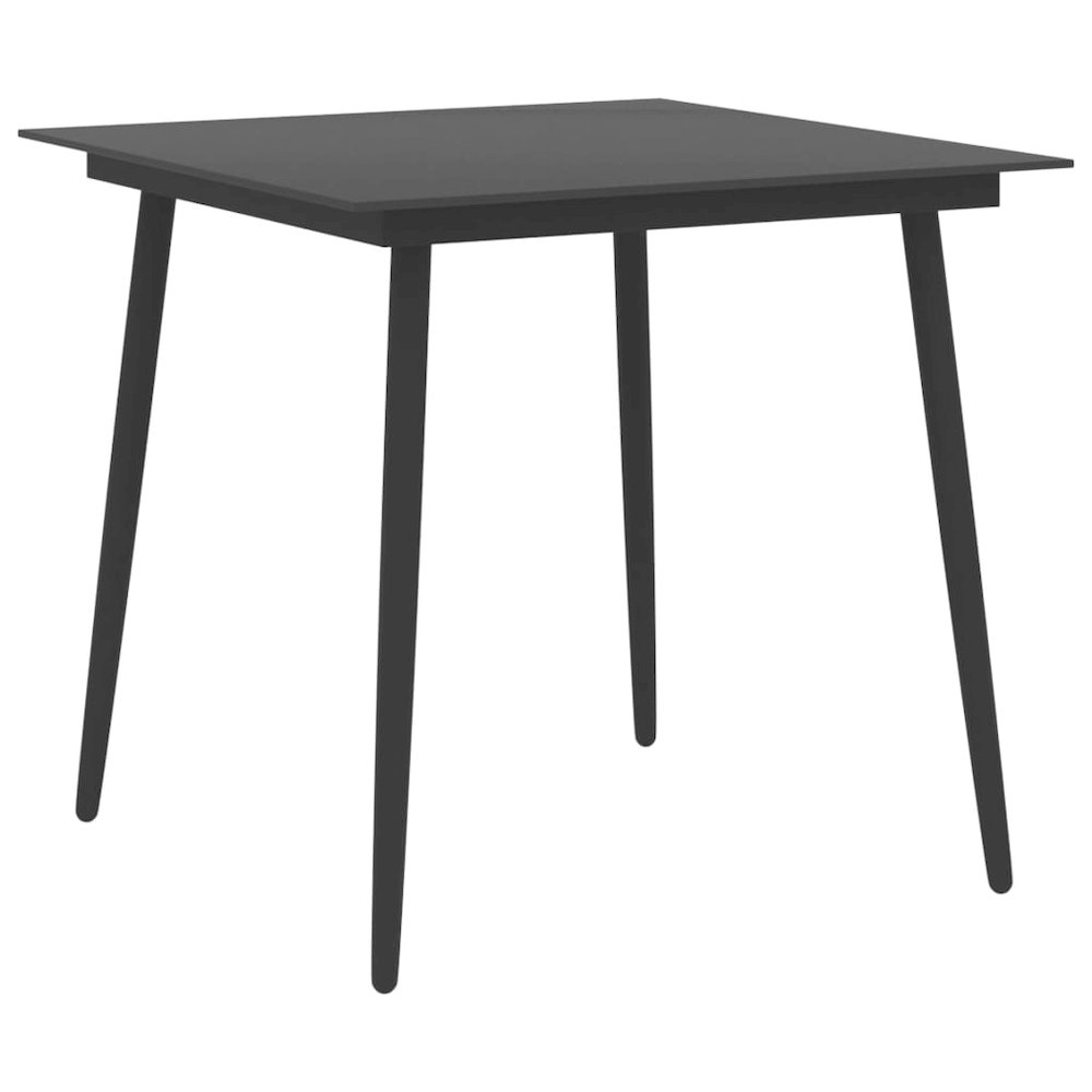 Garden Table Black Powder-coated steel, glass 31.5 x 31.5 x 29.1 in. Picture 1