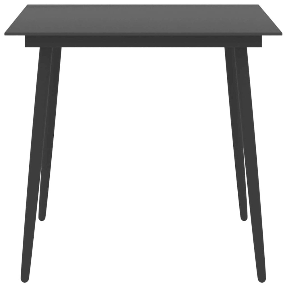 Garden Table Black Powder-coated steel, glass 31.5 x 31.5 x 29.1 in. Picture 2
