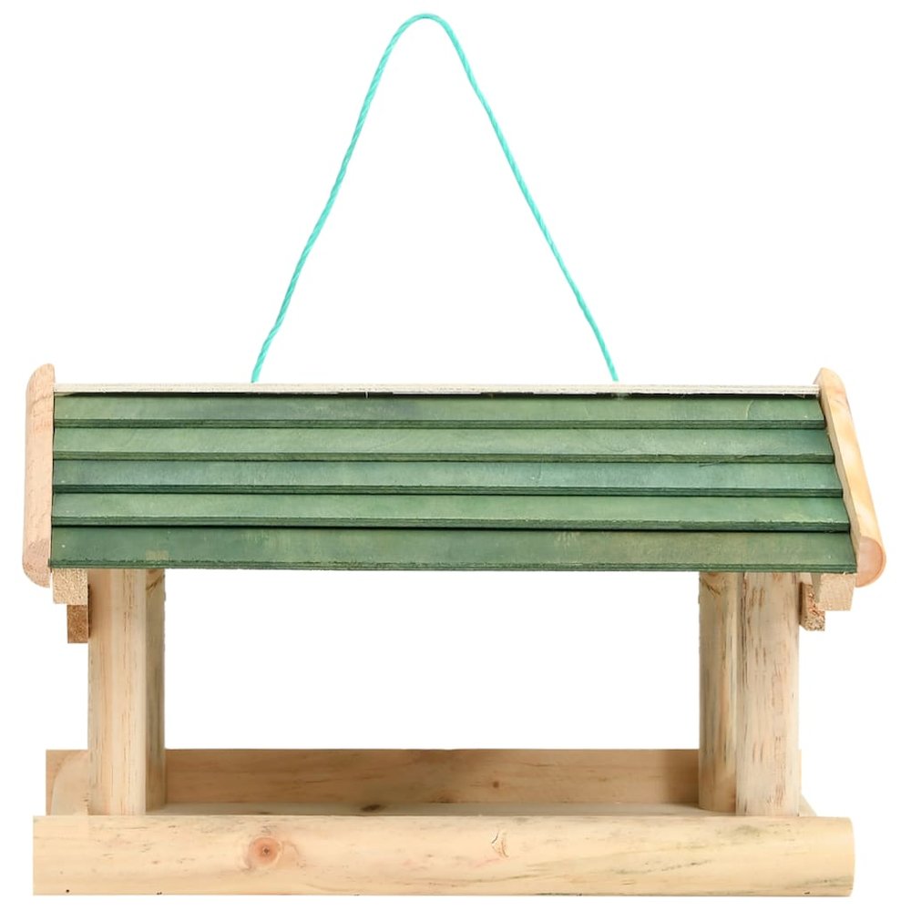 Bird Feeder Wood and green Solid fir wood 13.8 x 11.6 x 8.3 in. Picture 2
