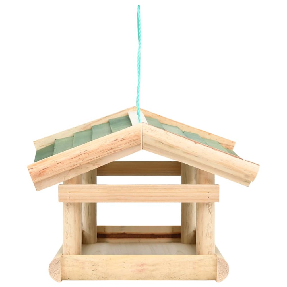 Bird Feeder Wood and green Solid fir wood 13.8 x 11.6 x 8.3 in. Picture 3
