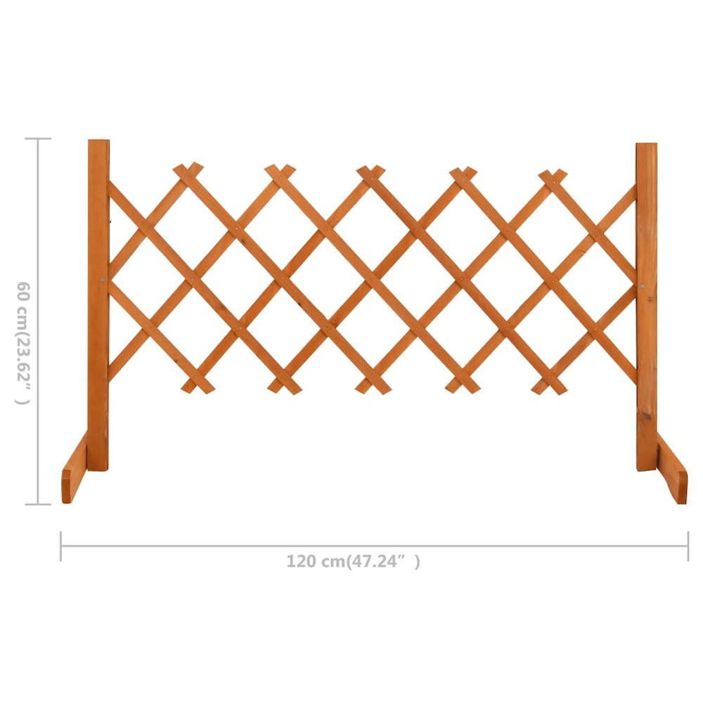 vidaXL Garden Trellis Fence Orange 47.2"x23.6" Solid Firwood, 314822. Picture 7