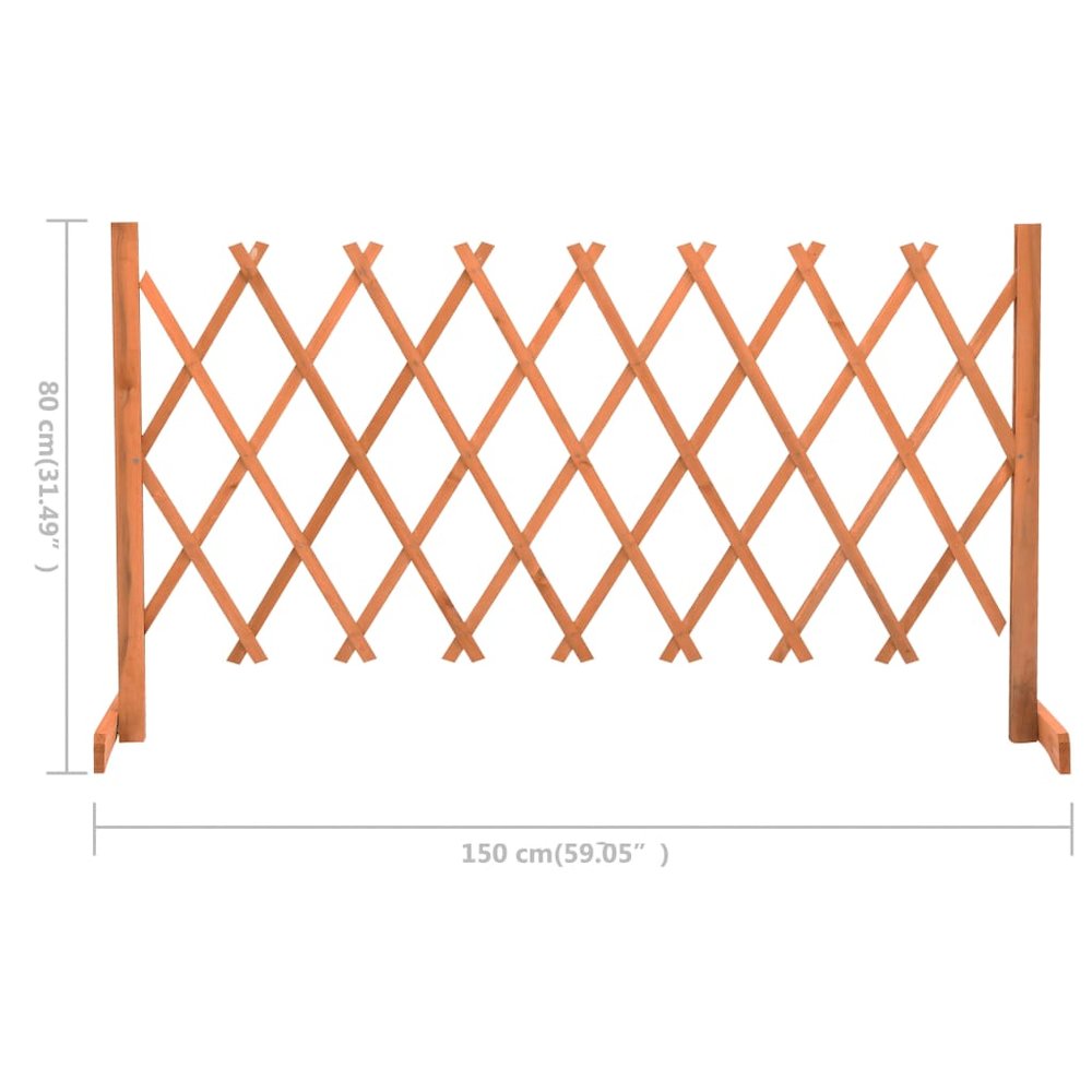vidaXL Garden Trellis Fence Orange 59.1"x31.5" Solid Firwood, 314826. Picture 7