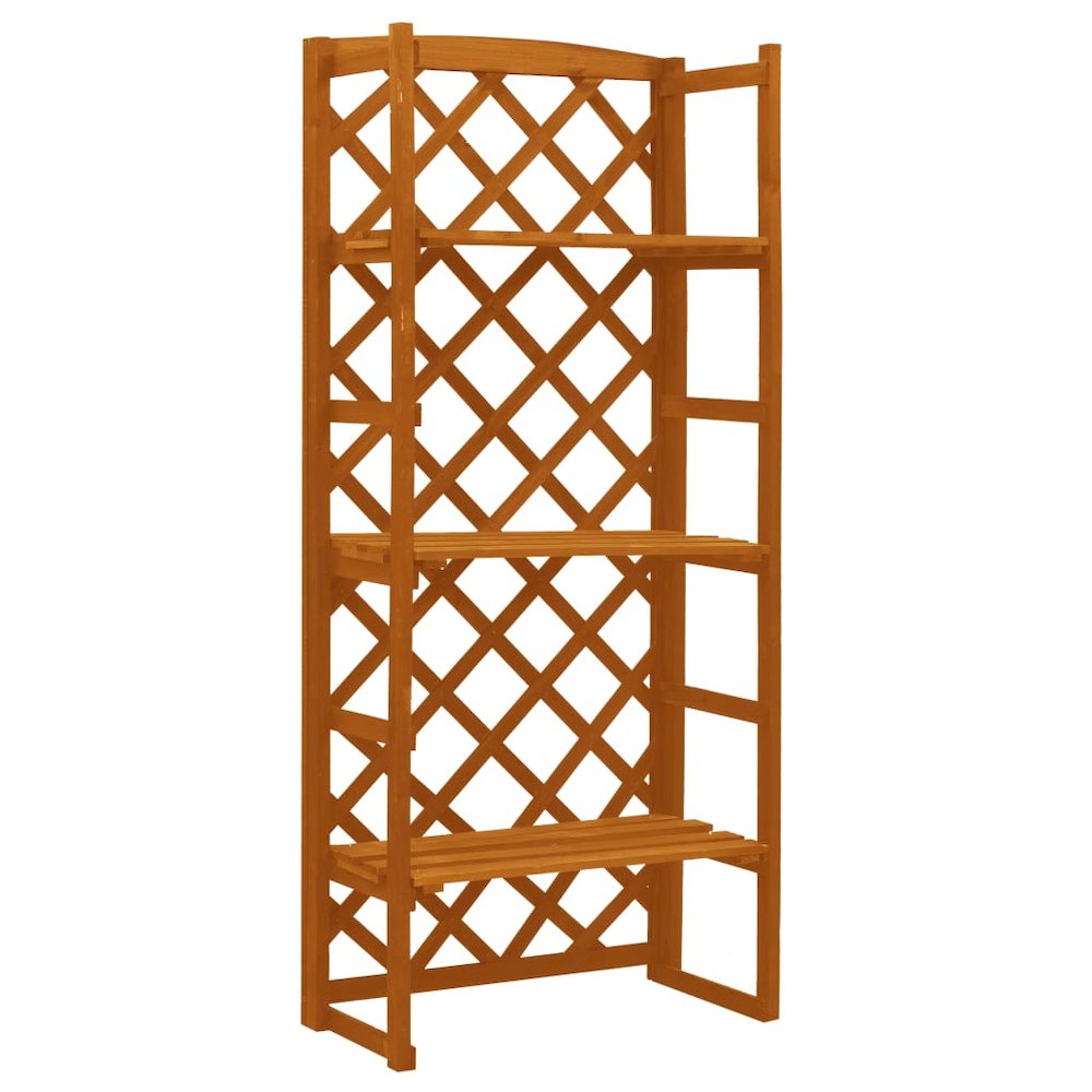 Planter Orange Solid firwood 4.6 ft tall Planter Rectangular. Picture 1