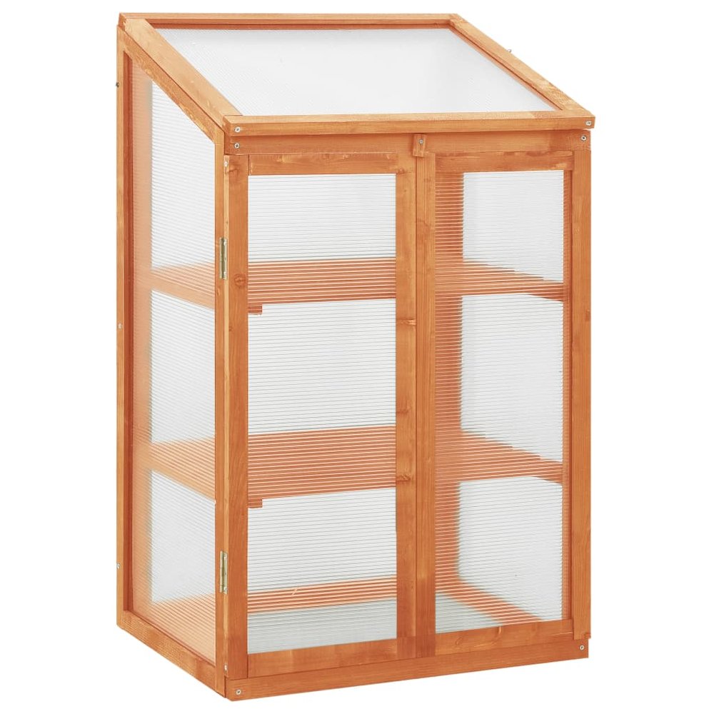 vidaXL Greenhouse 23.6"x17.7"x39.4" Firwood, 314848. Picture 1