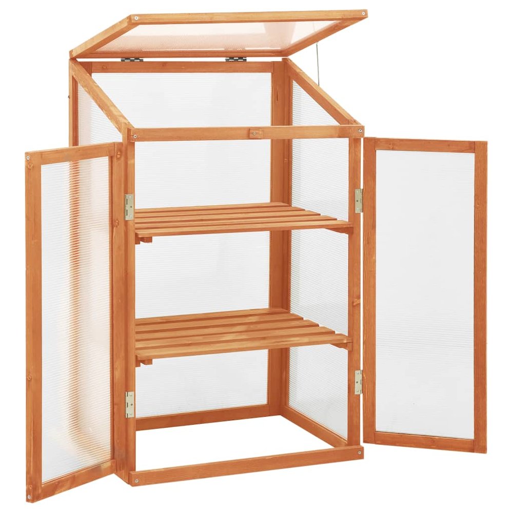 vidaXL Greenhouse 23.6"x17.7"x39.4" Firwood, 314848. Picture 2