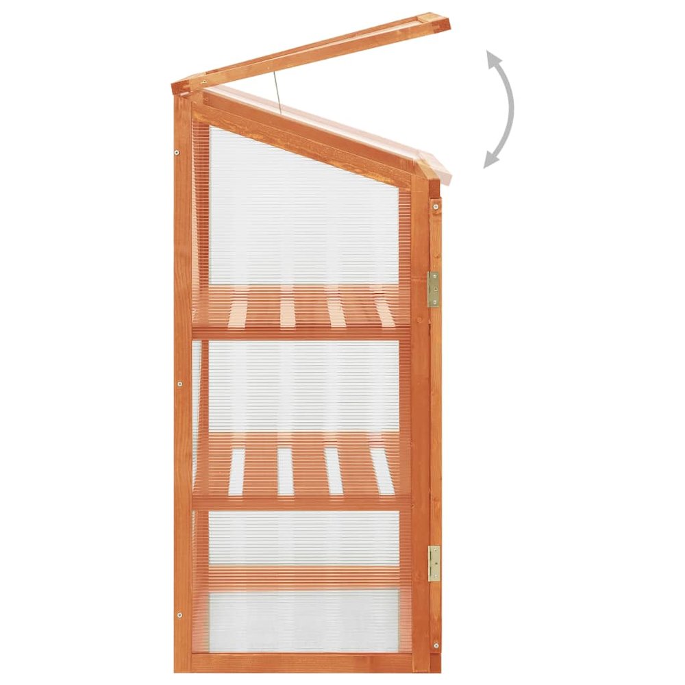 vidaXL Greenhouse 23.6"x17.7"x39.4" Firwood, 314848. Picture 4