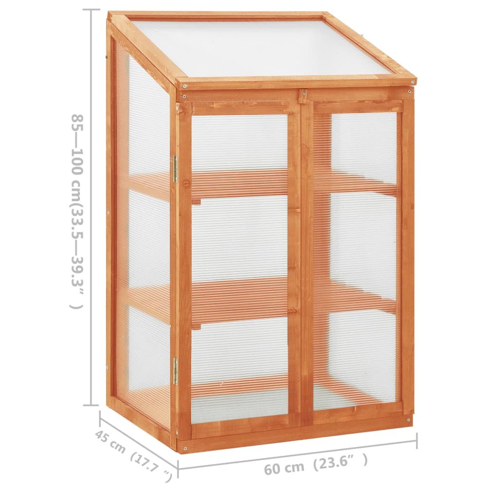 vidaXL Greenhouse 23.6"x17.7"x39.4" Firwood, 314848. Picture 7