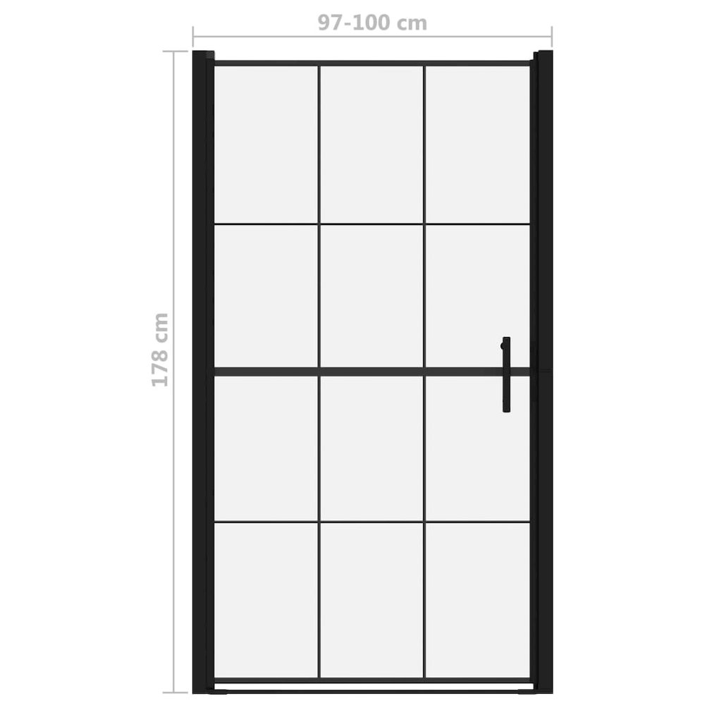 Shower Door Tempered Glass 39.4"x70.1" Black. Picture 5