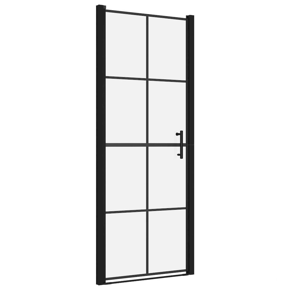 Shower Door Tempered Glass 35.8"x76.8" Black. Picture 2