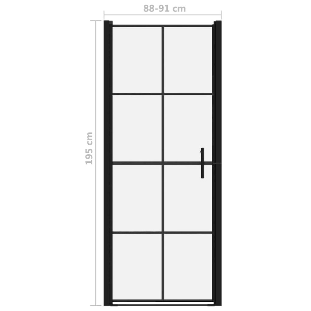 Shower Door Tempered Glass 35.8"x76.8" Black. Picture 5
