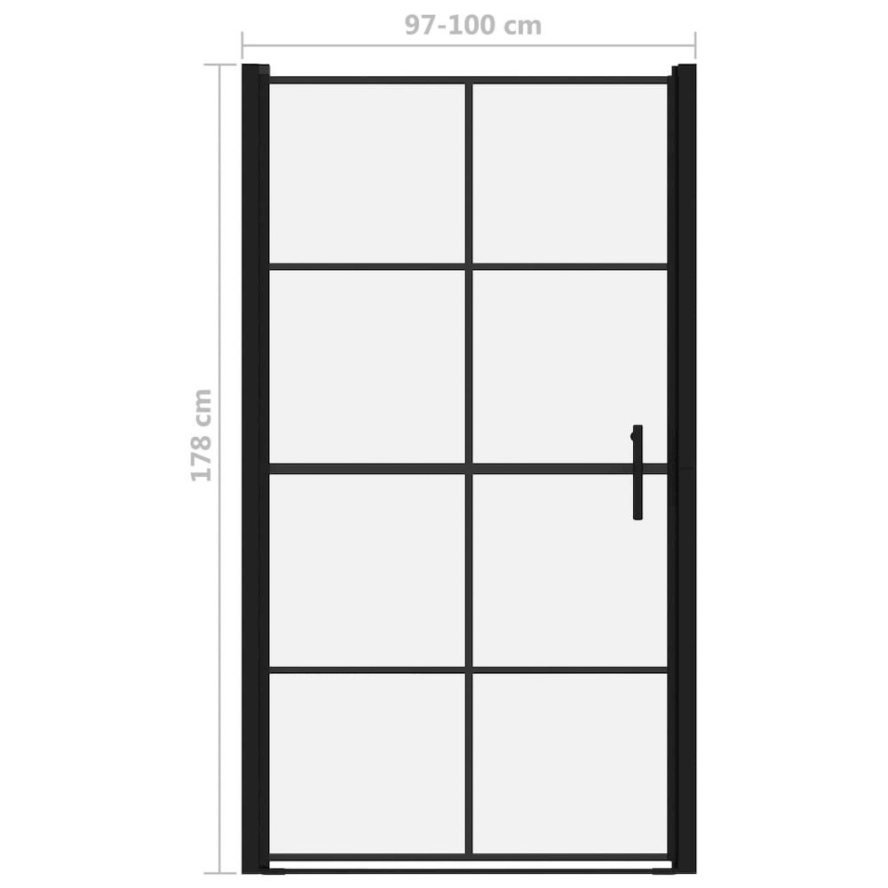 Shower Doors Tempered Glass 39.4"x70.1" Black. Picture 5