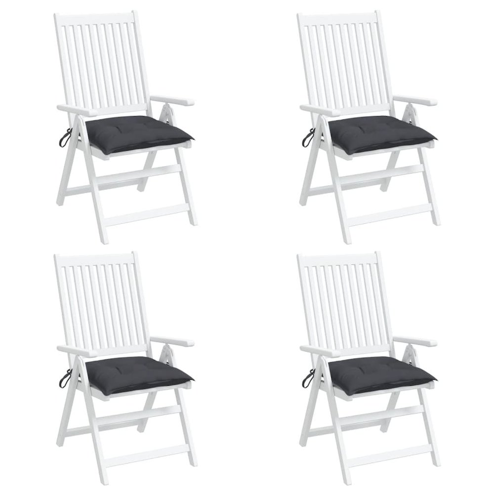 Chair Cushion Set of 4 Anthracite Oxford fabric (100% polyester). Picture 4