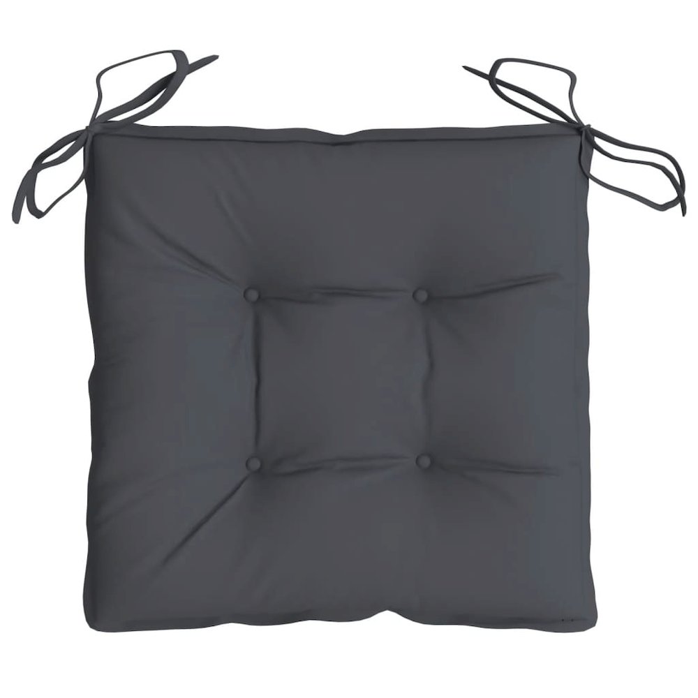 Chair Cushion Set of 4 Anthracite Oxford fabric (100% polyester). Picture 6