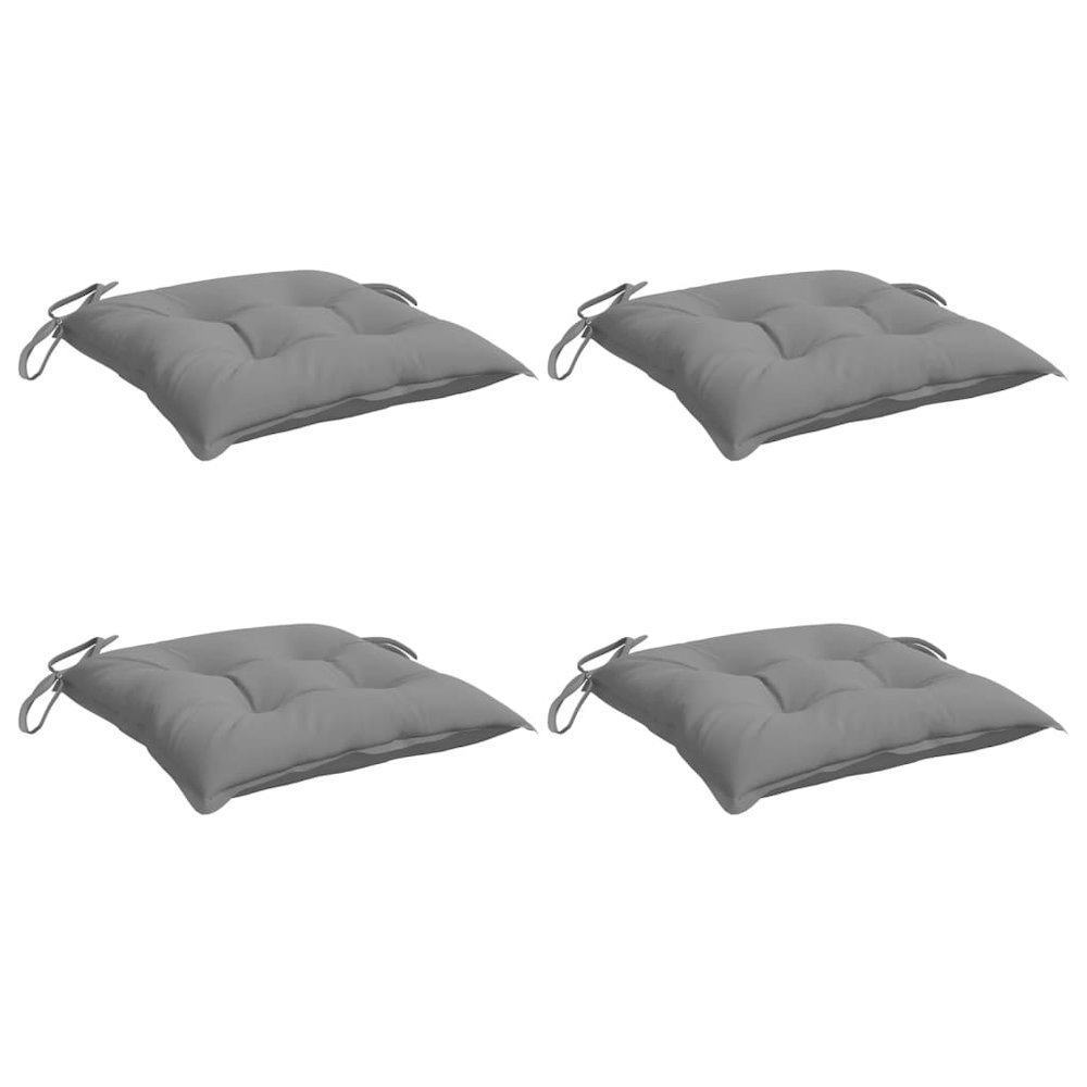 Chair Cushion Set of 4 Grey Oxford fabric (100% polyester). Picture 3