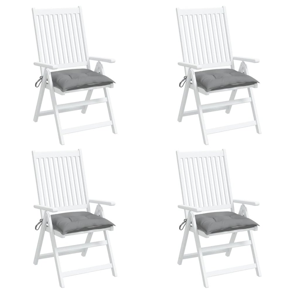 Chair Cushion Set of 4 Grey Oxford fabric (100% polyester). Picture 4
