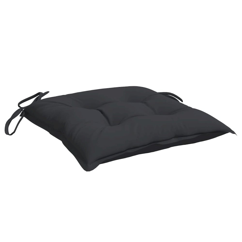 Chair Cushion Set of 2 Black Oxford fabric (100% polyester). Picture 4