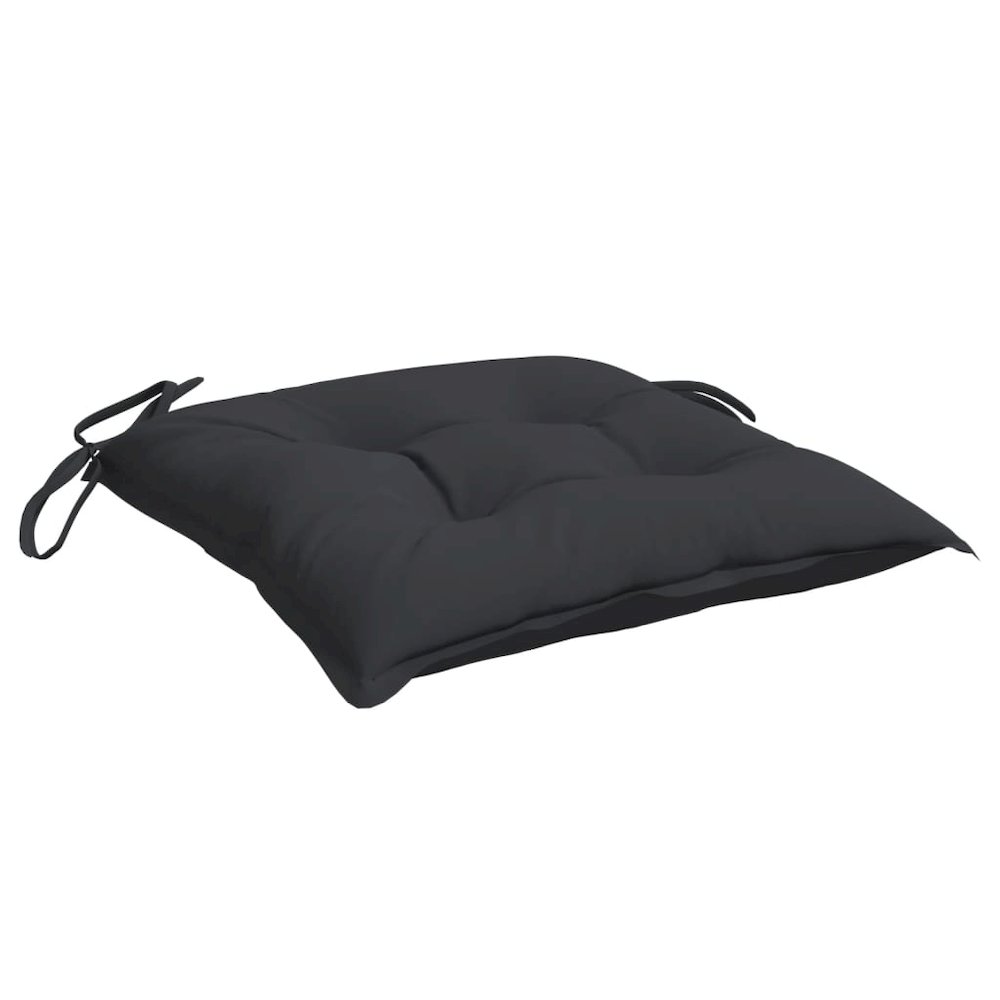 Chair Cushion Set of 4 Black Oxford fabric (100% polyester). Picture 5