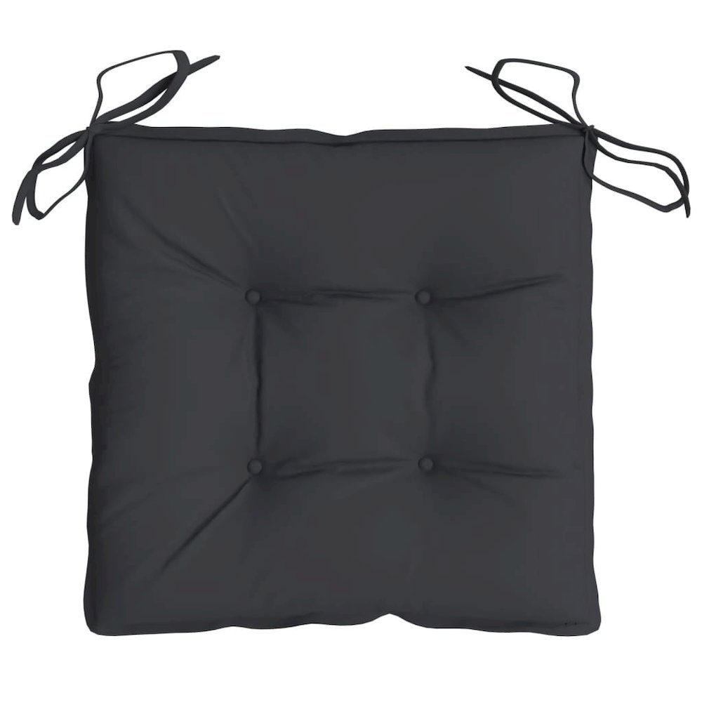Chair Cushion Set of 4 Black Oxford fabric (100% polyester). Picture 6
