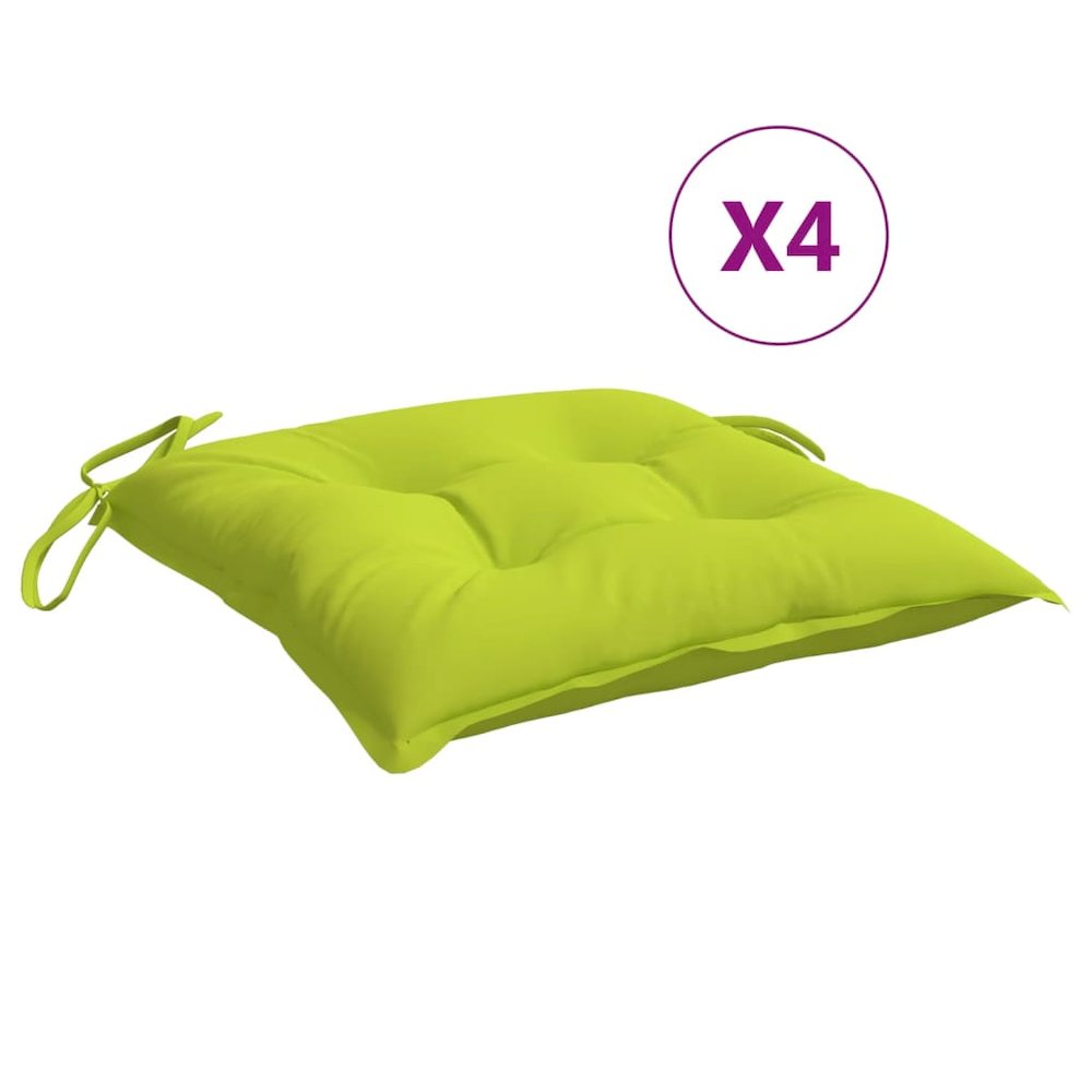 Chair Cushion Set of 6 Bright green Oxford fabric (100% polyester). Picture 2